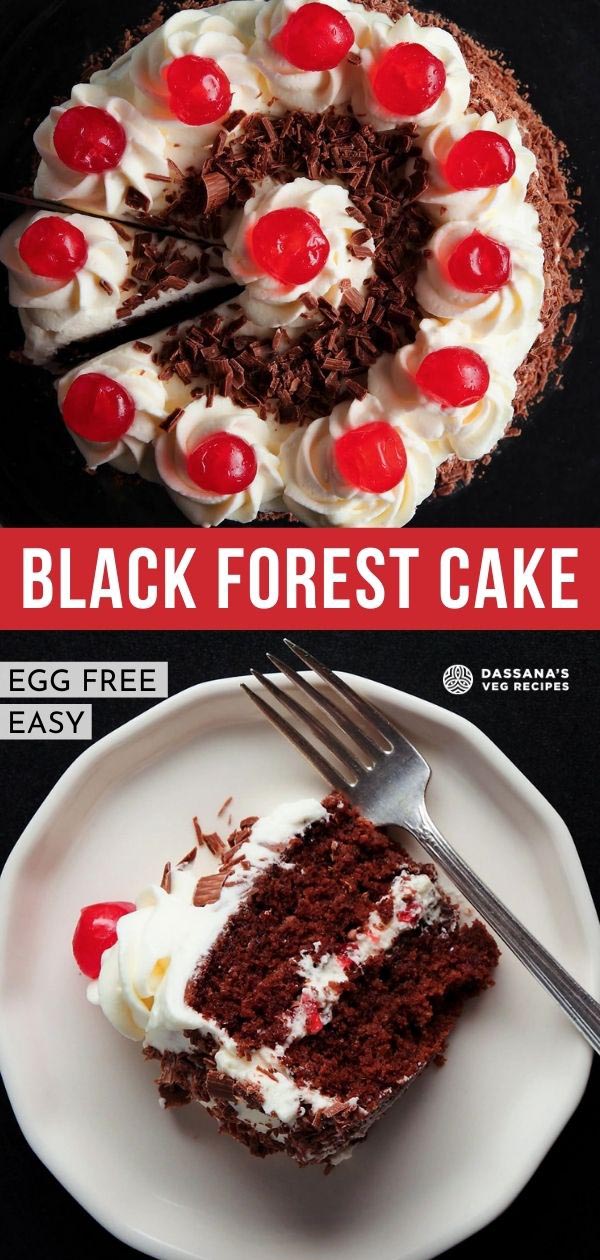Black Forest Cake (Eggless, Whole Wheat) » Dassana's Veg Recipes