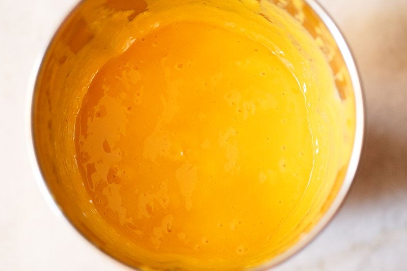 blended mango lassi in blender