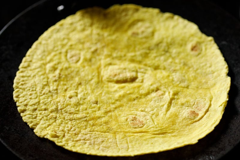 roasting tortilla for making quesadillas