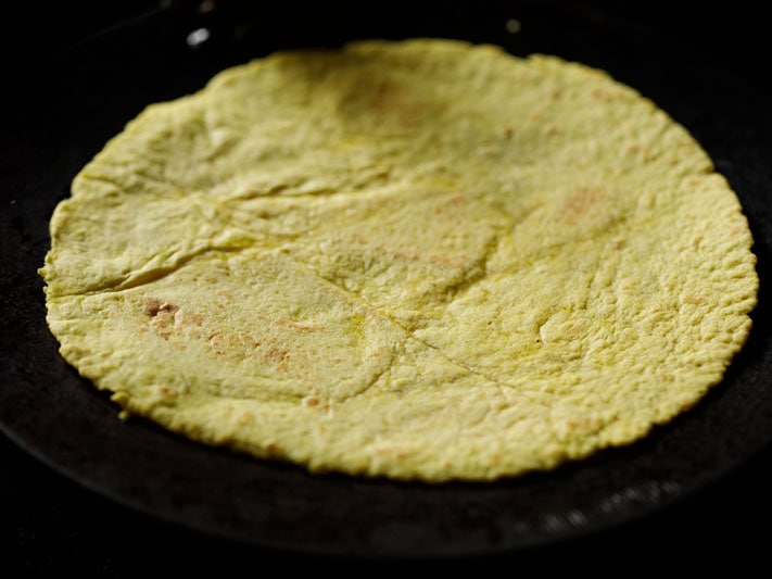 tortilla flipped over after pan roasting