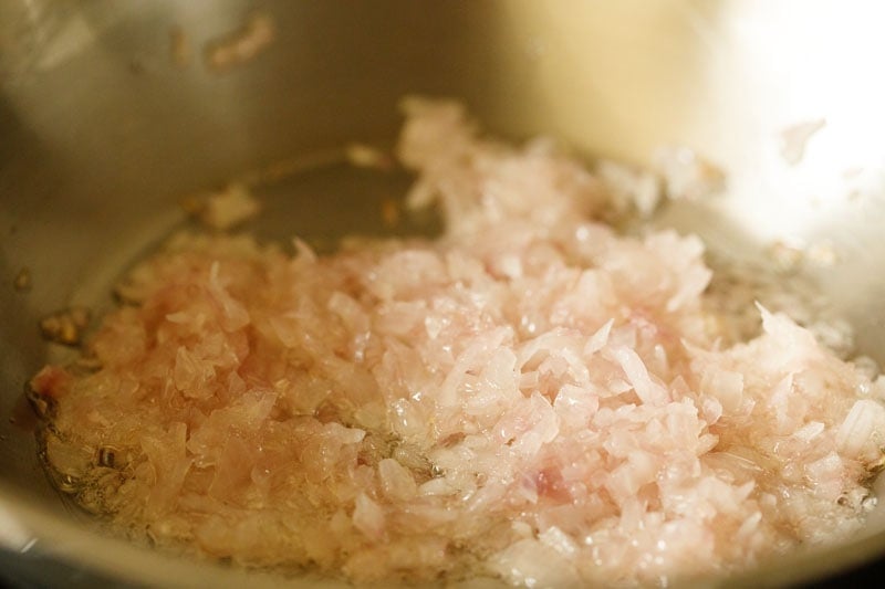 onions appear translucent as they begin to soften