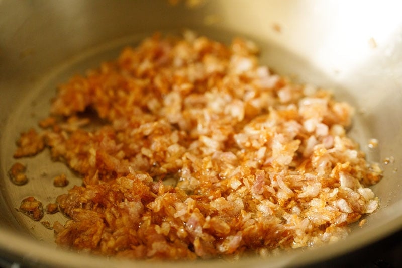 minced onions have become a rich golden brown