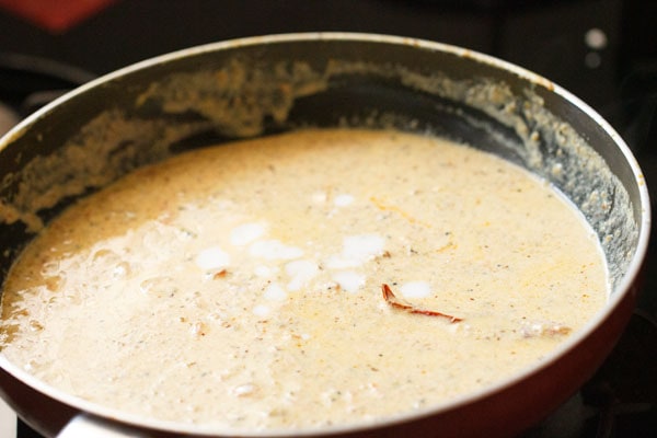 gravy for achari paneer after stirring vigorously