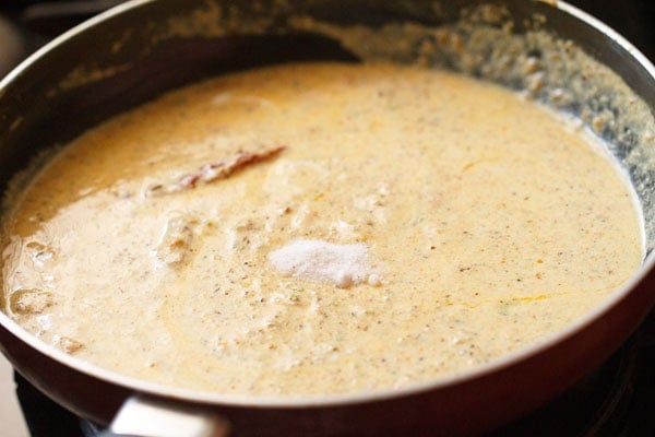 salt added to achari paneer gravy recipe