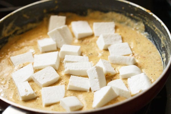 paneer added to achari gravy