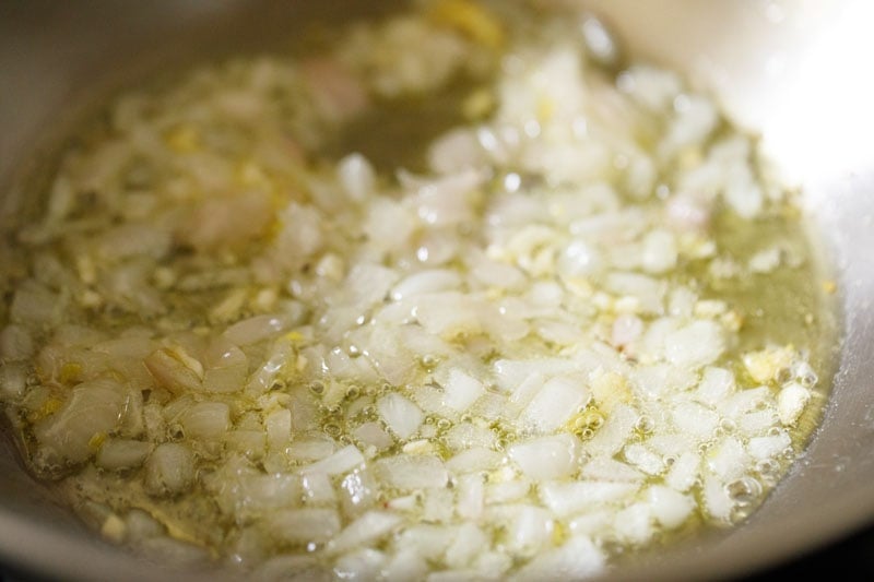 sautéing onions and garlic until soft