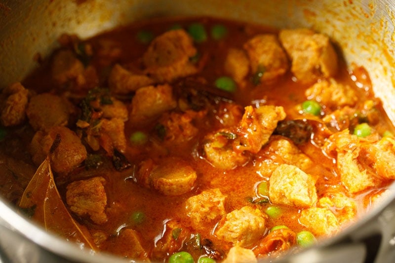 water added to pot to make soya biryani gravy