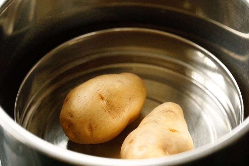 potatoes added to pan in an instant pot