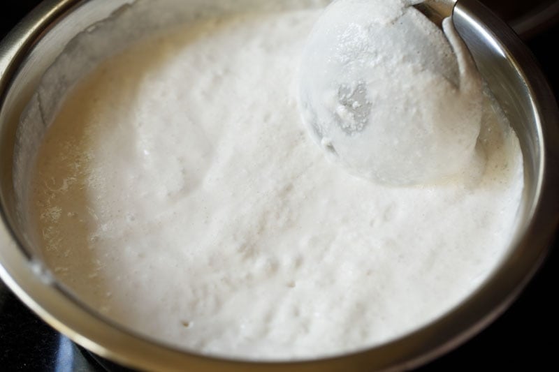 fermented dough is filled with air pockets