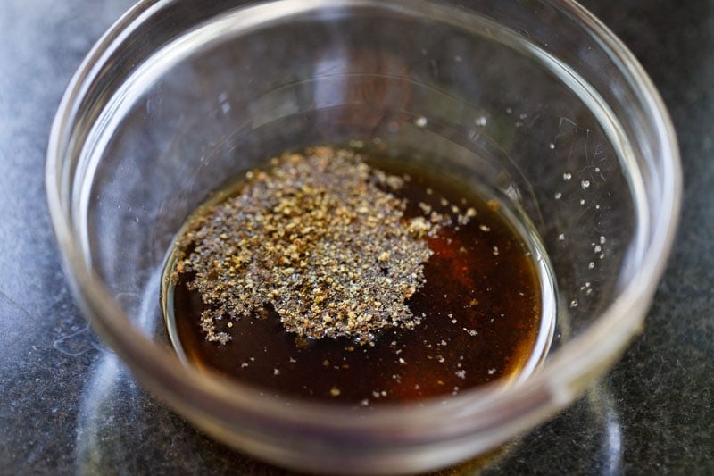 seasonings with soy sauce in a small bowl