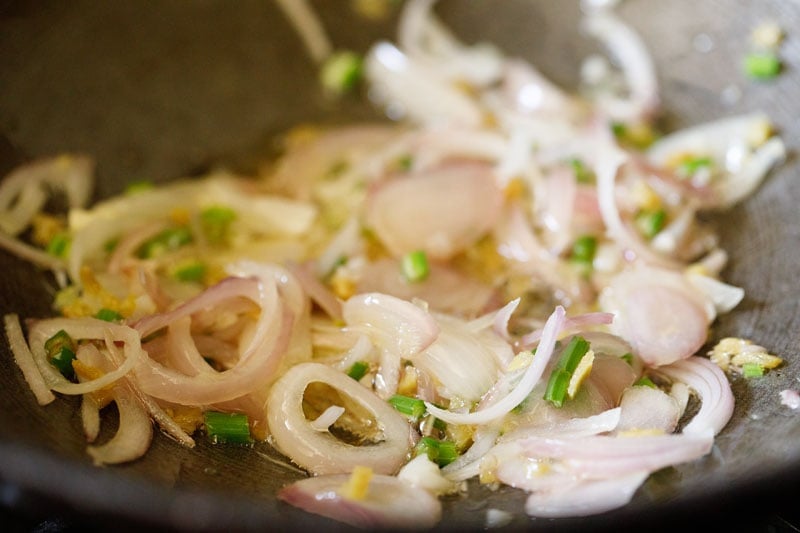 stir frying aromatics