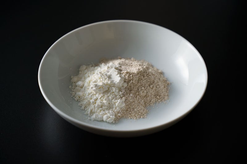 flours in a white bowl