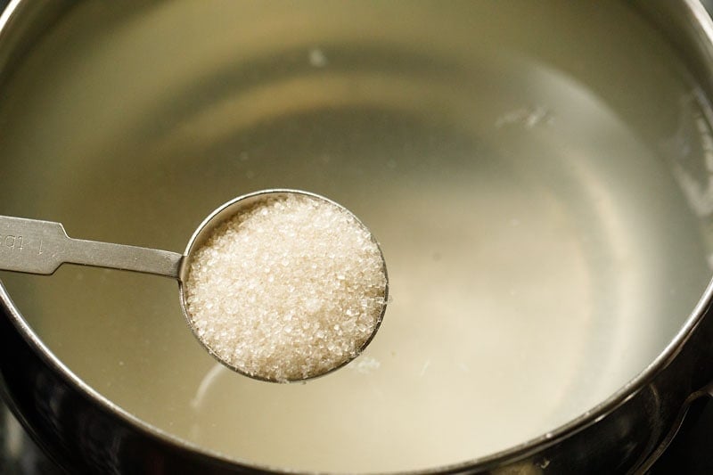 tablespoon of sugar above nimbu pani mix