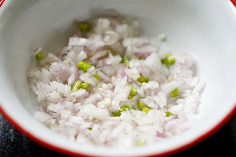 Add aromatics to small mixing bowl