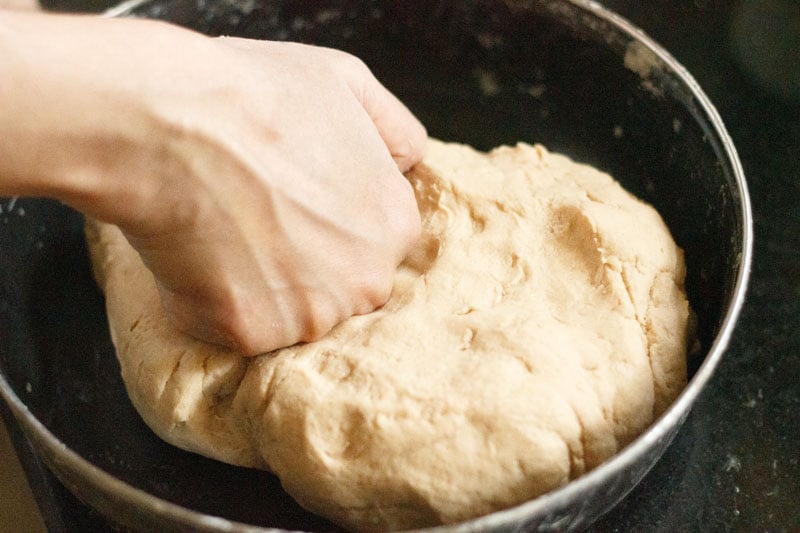kneading dough for phulka recipe using just my hands