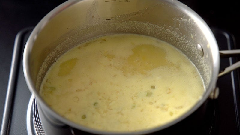 corn soup simmering