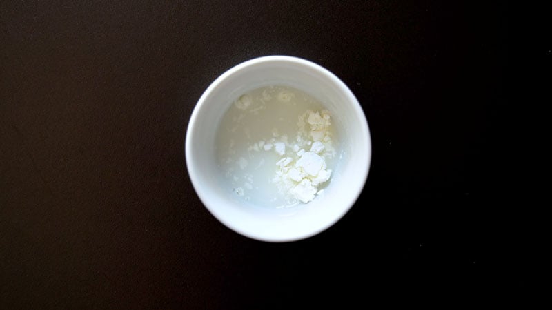 cornstarch and water in a small bowl