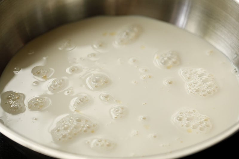 milk in the pan