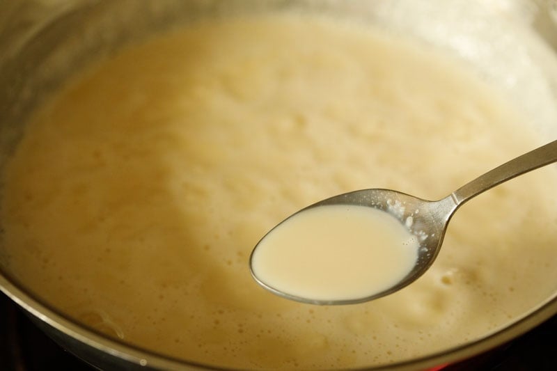 basundi in a spoon