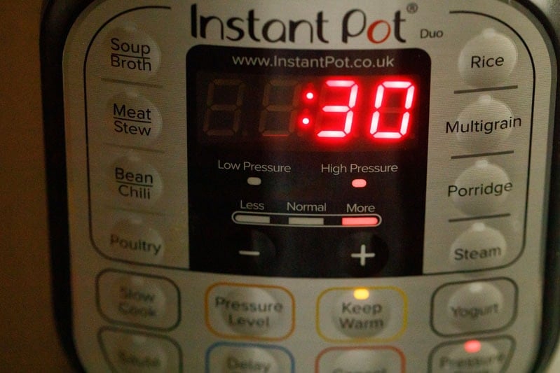 instant pot screen display