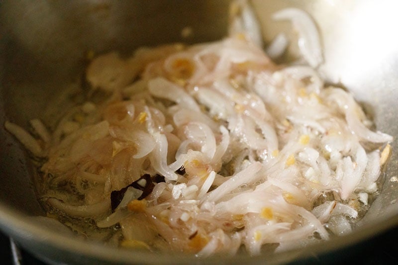 onions, garlic and ginger sauted with salt