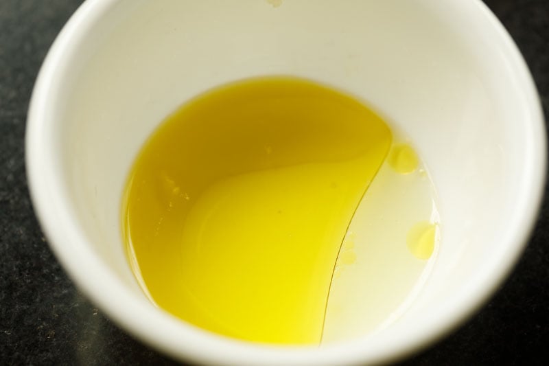 olive oil and lemon juice in a small mixing bowl