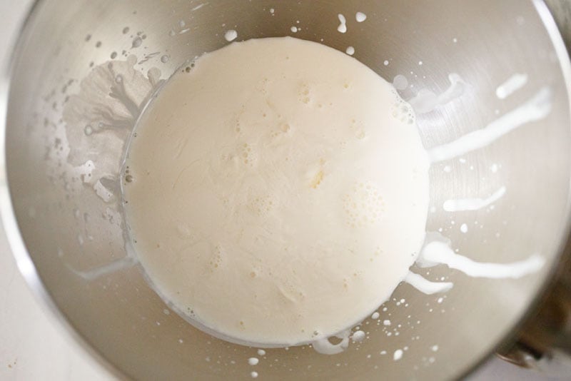 Whipped cream in a bowl
