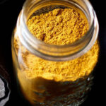 sambar powder in a glass jar