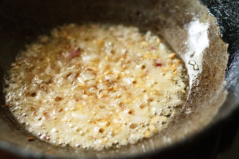 sautéing onions in oil