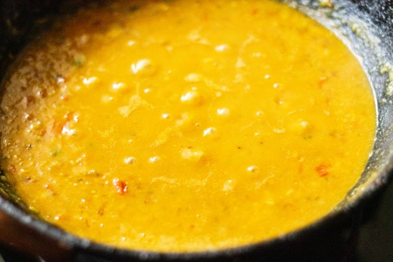 simmering chana dal