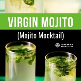 virgin mojito served in two glasses with text layovers