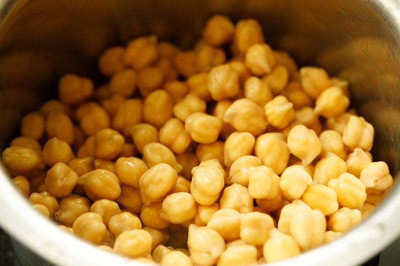 soaked chickpeas for mediterranean chickpea salad. 