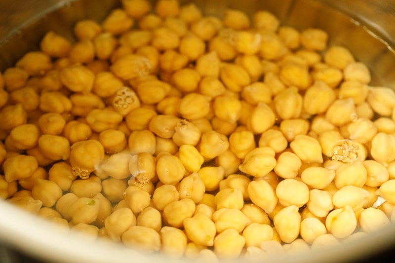 water added to the chickpeas. 