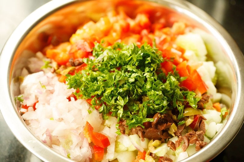 chopped parsley or cilantro added to the bowl. 