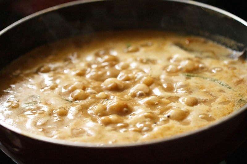 simmering chickpea curry. 