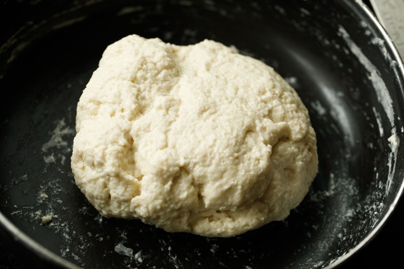 kneading dough for making kerala paratha.