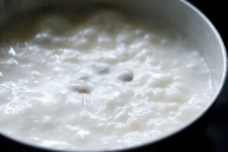 Simmering sabudana kheer.