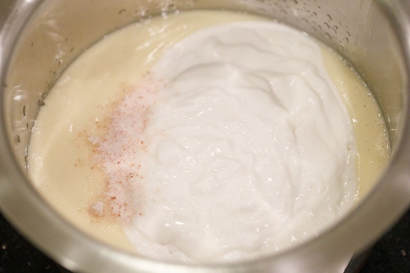 rice and poha batter added to lentil batter for making paddu. 