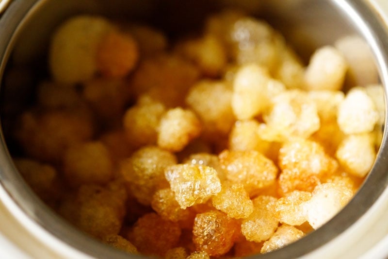 fried gond in mixer grinder to grind. 