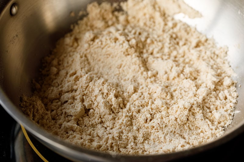 roasting wheat flour. 