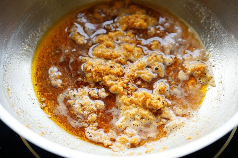 ground spices mixed with garlic and butter.