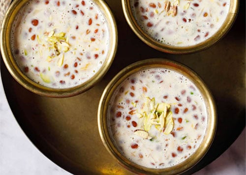 basundi in three bowls.