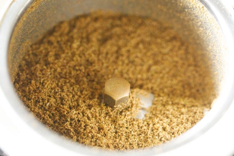 roasted cumin seeds ground to cumin powder.