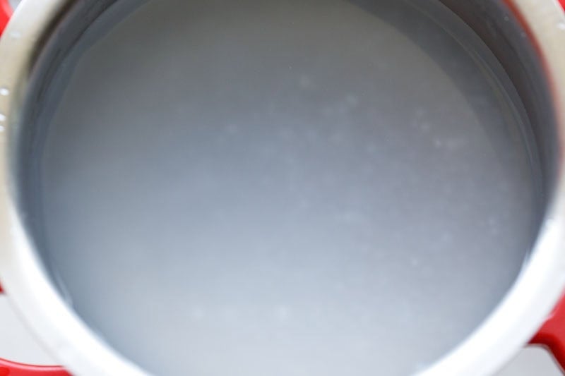 soaking cooked sago in water.