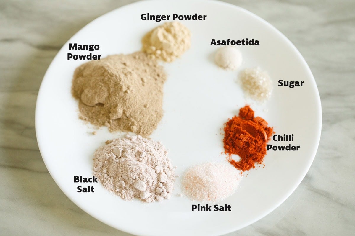 ground spices on a plate.