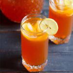iced tea with lemon, ice cubes in two glasses.