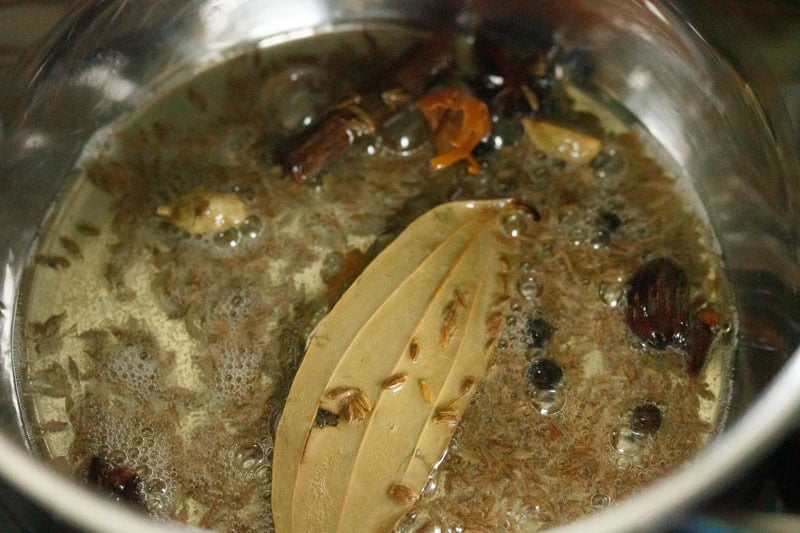 frying whole spices.