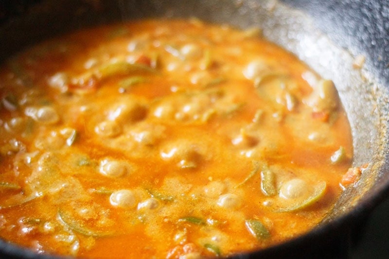 cooking capsicum curry for paneer sabji.