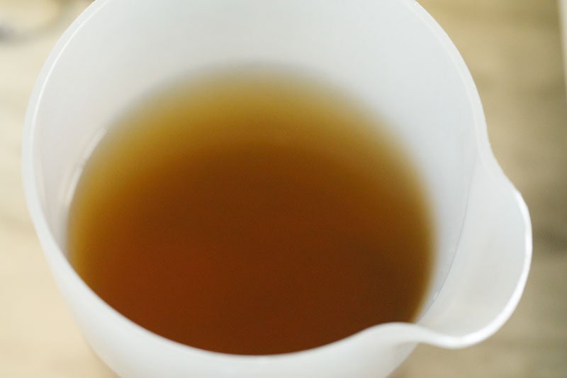 soaking water in a cup. 