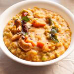 bisi bele bath in a white bowl.